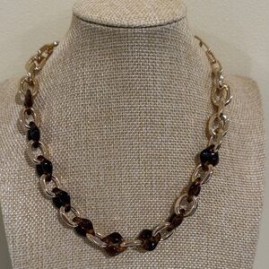 Time and Tru Gold-Tone Chain Necklace with Tortoiseshell Links